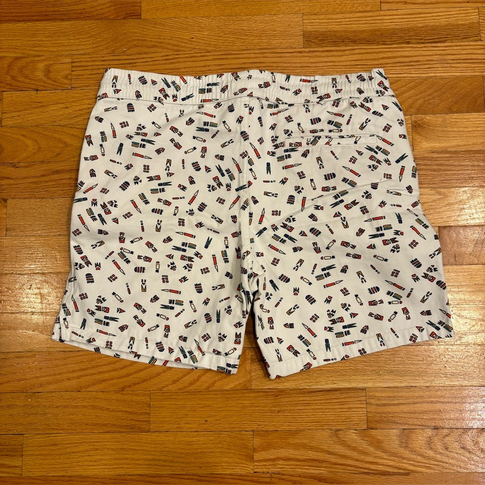 Zipcode Shorts Animals White Pull On Elastic Sz Med Mens